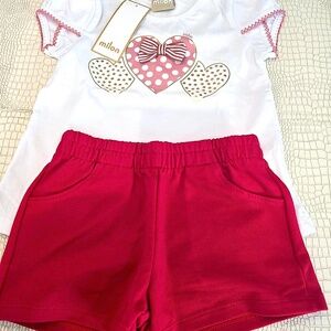 Brand New MILON Very Cute Girl White, Pink, Red, and Gold (3T)